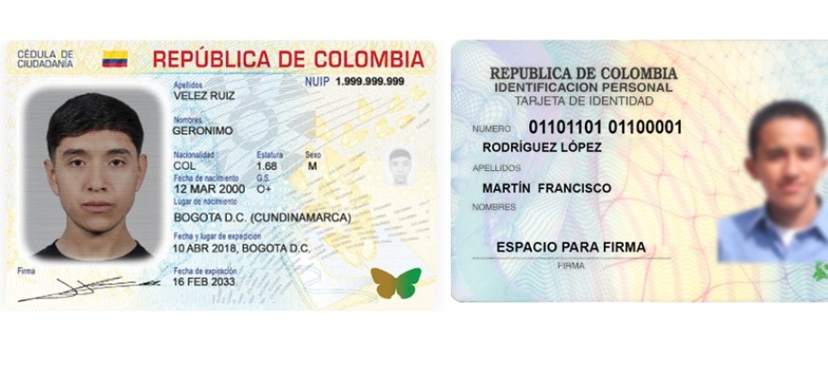 Cédulas de ciudadanía y tarjetas de identidad